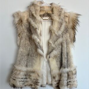ELIE TAHARI Real Fur vest / gilet XS-S cream/beige - perfect Fall / Winter
